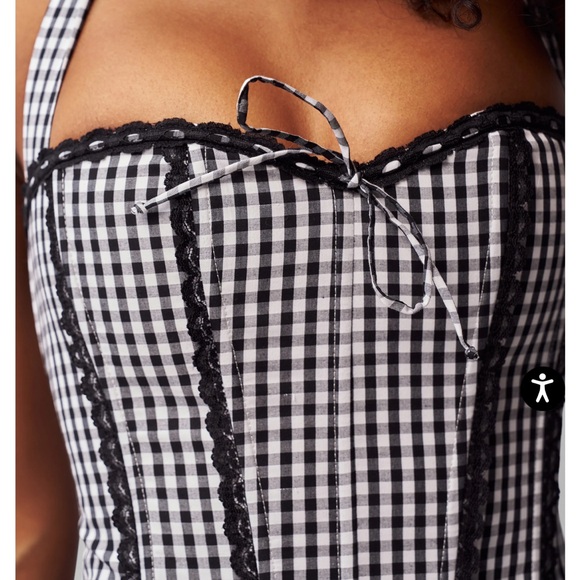 Danielle guizio gingham corset top xxs - Picture 2 of 2